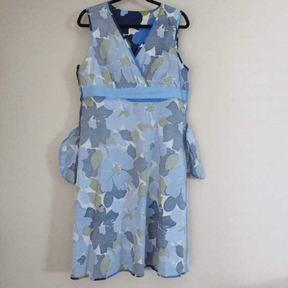 Croft & Barrow Sleeveless Dress | Blue Floral - Picture 6 of 11